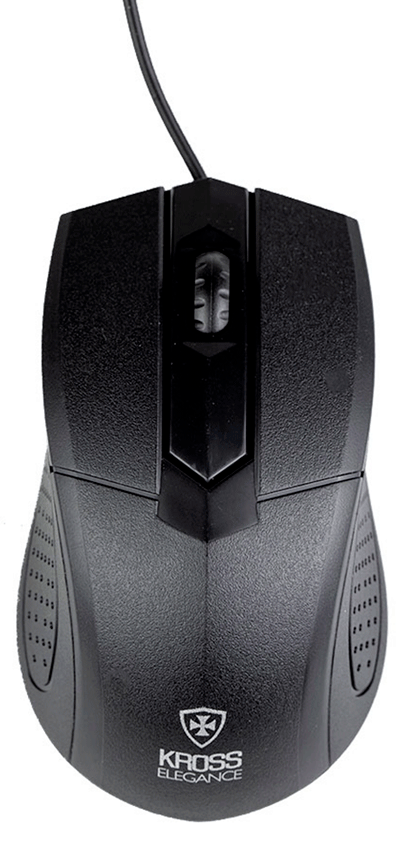 Mouse com fio Kross Elegance, USB, 1000 DPI - KE-M108 DC 1.5V preto