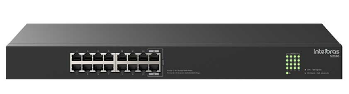Switch 16 Portas Intelbras S1116G gigabit Não Gerenciavel Preta