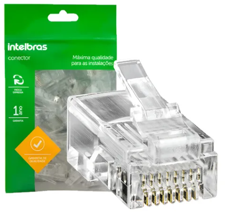 Conector Rj45 Intelbras Cat5e Ouro 5 Microns - 50 und